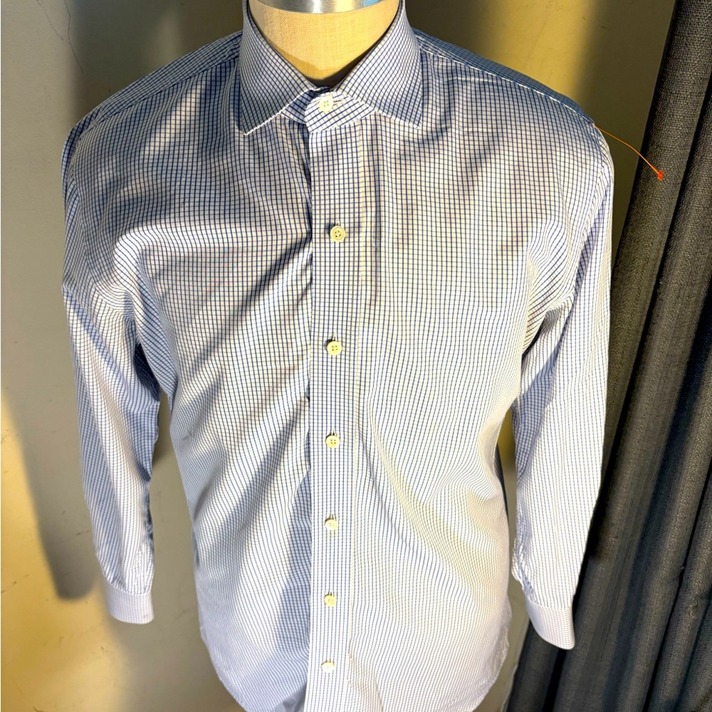 Men's LEDBURY TAYLORYED Blue Checkered Shirt(114)